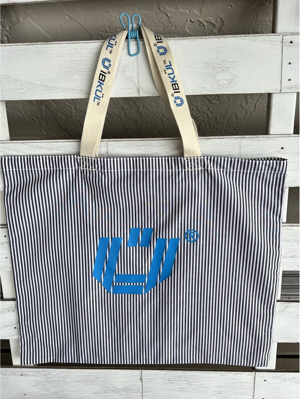 Ibkul Womens Logo Tote Lightweight  Travel Striped Casual Shoulder Bag 17.5”X15”